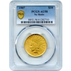 1907 $10 Indian Head Eagle, No Motto PCGS AU58