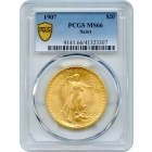 1907 $20 Saint Gaudens Double Eagle PCGS MS66