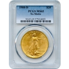 1908-D $20 Saint Gaudens Double Eagle, No Motto PCGS MS65