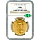 1908 $20 Saint-Gaudens Double Eagle, No Motto NGC MS64 (CAC)