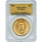 1908 $20 Saint Gaudens Double Eagle, No Motto PCGS MS64 (Gold Foil)