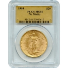 1908 $20 Saint Gaudens Double Eagle, No Motto PCGS MS64 Gold Label