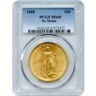 1908 $20 Saint Gaudens Double Eagle, No Motto PCGS MS65