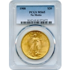 1908 $20 Saint Gaudens Double Eagle, No Motto PCGS MS65