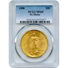 1908 $20 Saint Gaudens Double Eagle, No Motto PCGS MS65