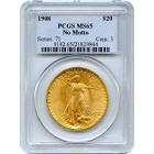 1908 $20 Saint Gaudens Double Eagle, No Motto PCGS MS65