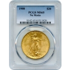 1908 $20 Saint Gaudens Double Eagle, No Motto PCGS MS65