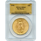 1908 $20 Saint Gaudens Double Eagle, No Motto PCGS MS64 (Gold Label)