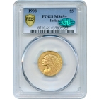 1908 $5 Indian Head Half Eagle PCGS MS65+ (CAC)