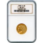 1909-D $5 Indian Head Half Eagle NGC MS62