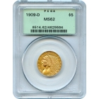 1909-D $5 Indian Head Half Eagle PCGS MS62