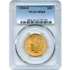 1910-D $10 Indian Head Eagle PCGS MS64