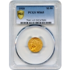 1910 $2.50 Indian Head Quarter Eagle PCGS MS65