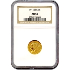 1911-D $2.50 Indian Head Quarter Eagle NGC AU58