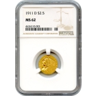 1911-D $2.50 Indian Head Quarter Eagle NGC MS62