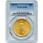 1911-S $20 Saint Gaudens Double Eagle PCGS AU58