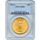 1911-S $20 Saint Gaudens Double Eagle PCGS MS65