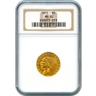 1911 $5 Indian Head Half Eagle NGC MS62