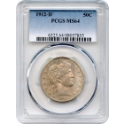 1912-D 50C Barber Half Dollar PCGS MS64