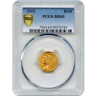 1912 $2.50 Indian Head Quarter Eagle PCGS MS65