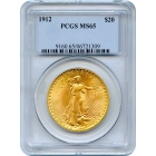 1912 $20 Saint Gaudens Double Eagle PCGS MS65