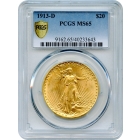 1913-D $20 Saint Gaudens Double Eagle PCGS MS65