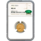 1913 $2.50 Indian Head Quarter Eagle NGC MS64 (CAC)