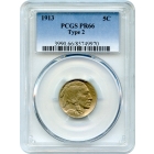 1913 5C Buffalo Nickel, Type 2 PCGS PR66