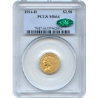 1914-D $2.50 Indian Head Quarter Eagle PCGS MS64 (CAC)