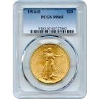 1914-D $20 Saint Gaudens Double Eagle PCGS MS65