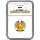 1914 $2.50 Indian Head Quarter Eagle NGC MS64