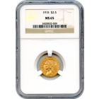 1915 $2.50 Indian Head Quarter Eagle NGC MS65