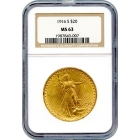 1916-S $20 Saint Gaudens Double Eagle NGC MS63