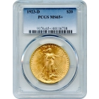 1923-D $20 Saint Gaudens Double Eagle PCGS MS65+