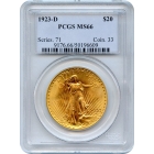 1923-D $20 Saint Gaudens Double Eagle PCGS MS66