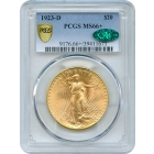 1923-D $20 Saint Gaudens Double Eagle PCGS MS66+ (CAC)