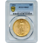 1924 $20 Saint Gaudens Double Eagle PCGS MS63