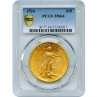 1924 $20 Saint Gaudens Double Eagle PCGS MS64