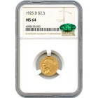 1925-D $2.50 Indian Head Quarter Eagle NGC MS64 (CAC)