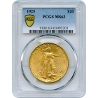 1925 $20 Saint Gaudens Double Eagle PCGS MS63