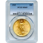 1925 $20 Saint Gaudens Double Eagle PCGS MS65