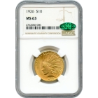 1926 $10 Indian Head Eagle NGC MS63 (CAC)