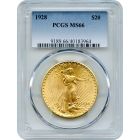 1928 $20 Saint Gaudens Double Eagle PCGS MS66