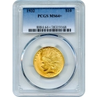 1932 $10 Indian Head Eagle PCGS MS64+