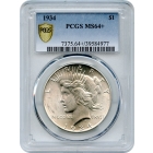 1934 $1 Peace Silver Dollar PCGS MS64+