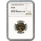 1936 5C Buffalo Nickel Type 2, Brilliant Finish NGC PR68