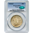 1938-D 50C Texas Silver Commemorative PCGS MS67 (CAC)