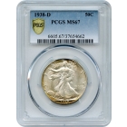 1938-D 50C Walking Liberty Half Dollar PCGS MS67