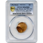 (No Date) 1C Lincoln Cent Mint Error, Triple Struck Uniface Reverse PCGS MS65RB