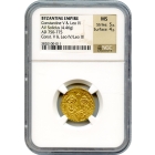 Byzantine Empire - AD 750-775 Constantine V & Leo IV AV Solidus NGC MS